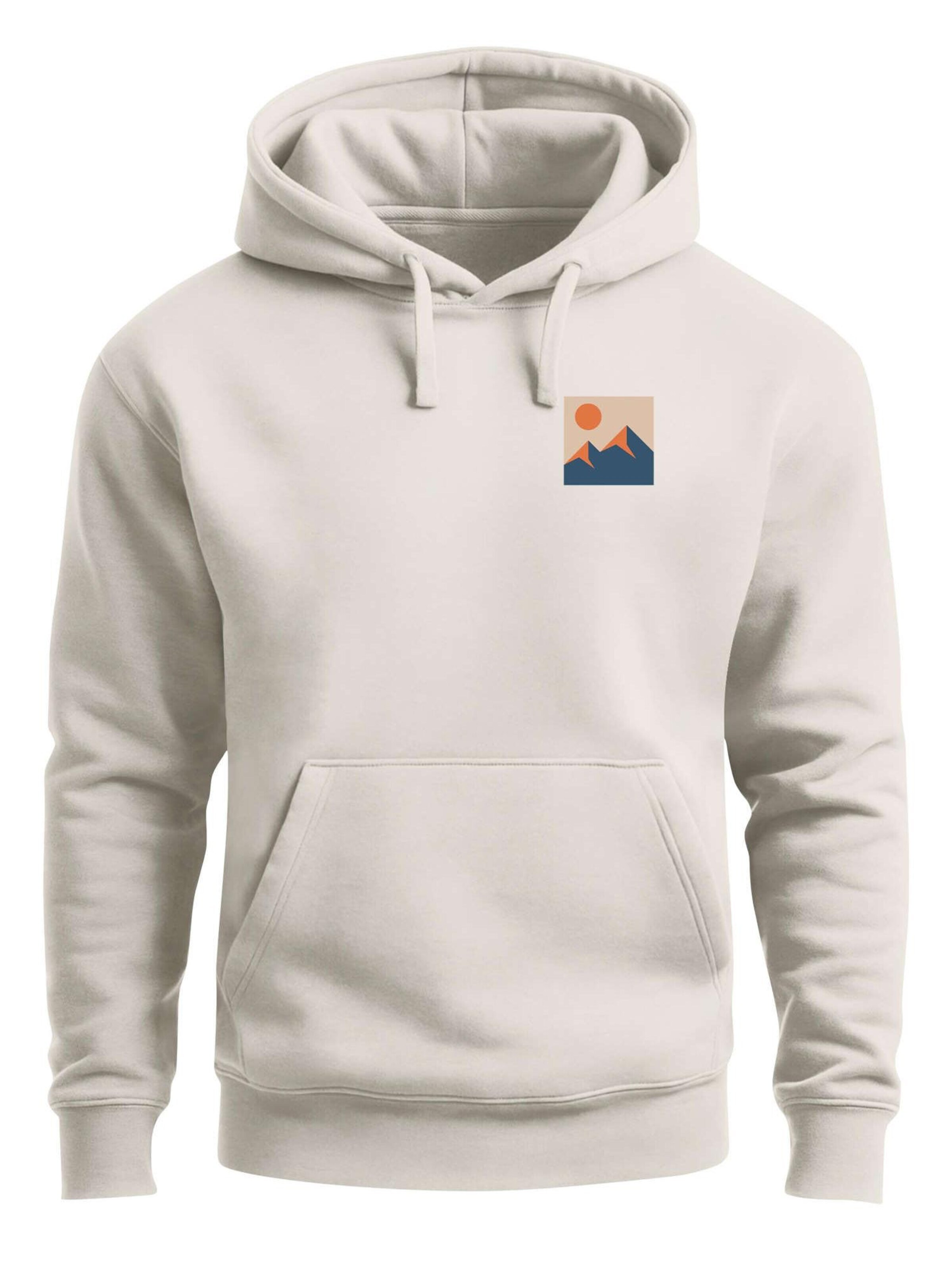 Neverless Sweatshirt 'Minimal Mountain' in Beige: front