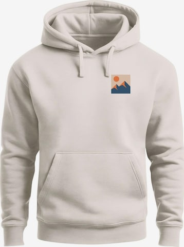 Neverless Sweatshirt 'Minimal Mountain' in Beige: Vorderseite