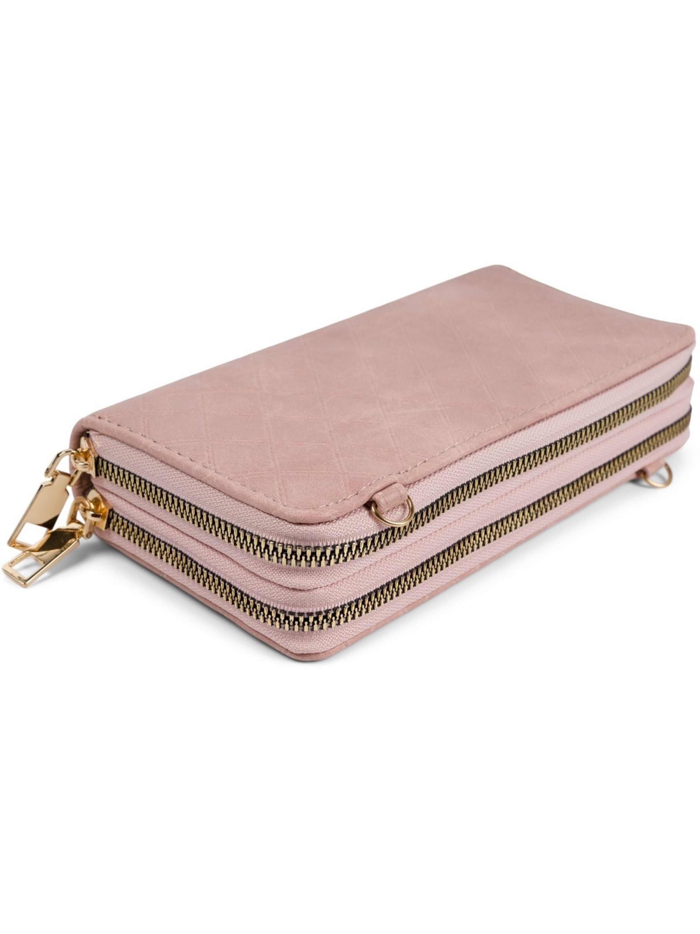 styleBREAKER Crossbody bag '2 in 1 Umhängetasche - Geldbörse Rauten' in Pink
