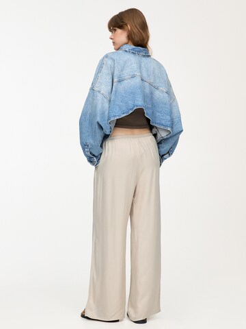 Pull&Bear Wide Leg Hose in Beige