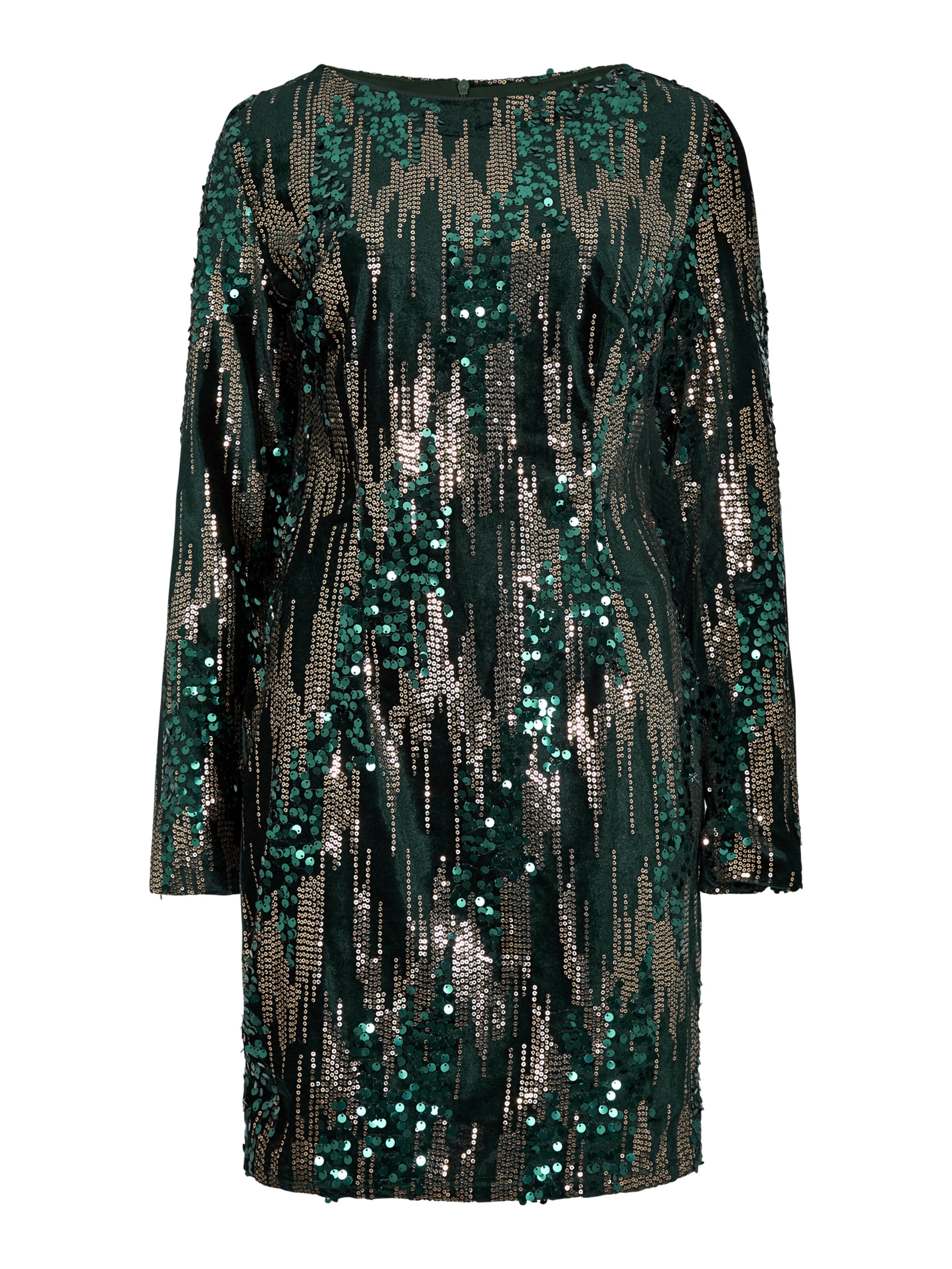 Apricot Mixed Sequin Velvet Bodycon Mini Dress ' ' in grün, Produktansicht