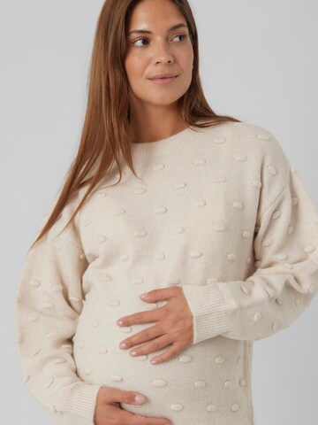 MAMALICIOUS Sweater 'ROBIN' in Beige