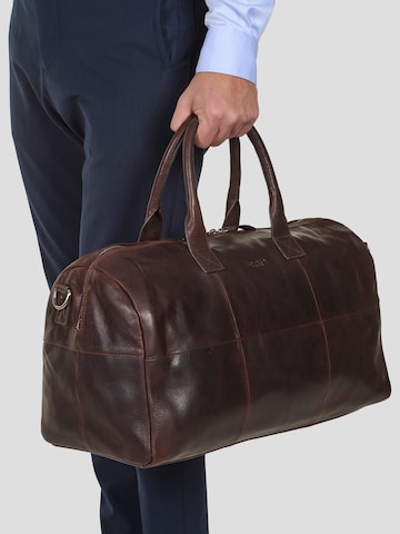 Borsa weekend 'Weekend Bag Sam Dark Brown' di Howard London in marrone: frontale