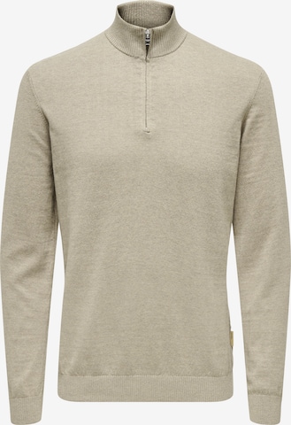 Only & Sons Sweater 'ONSLoui' in Beige: front