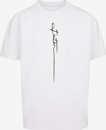 Merchcode T-Shirt 'Faith' in Weiß: Vorderseite