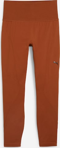 PUMA Skinny Workout Pants in Brown: front