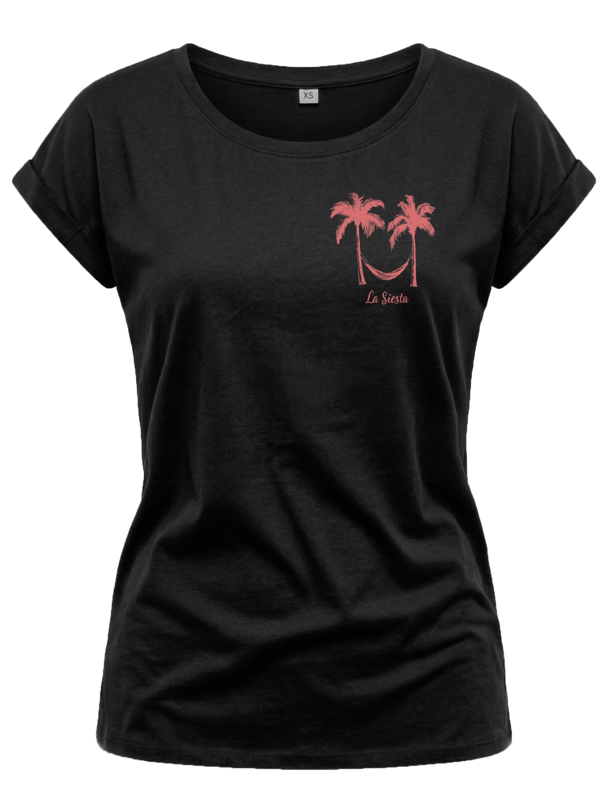 MAKAYA Shirt 'Palmen Hängematte' in Black: front