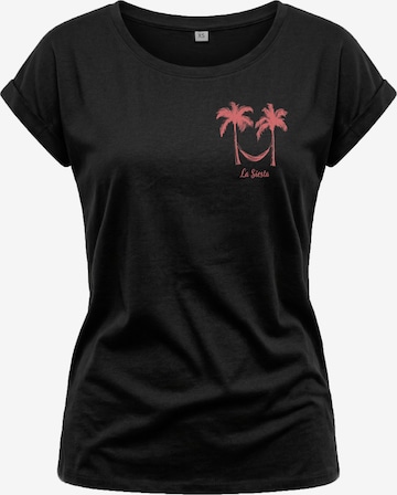 MAKAYA Shirt 'Palmen Hängematte' in Black: front