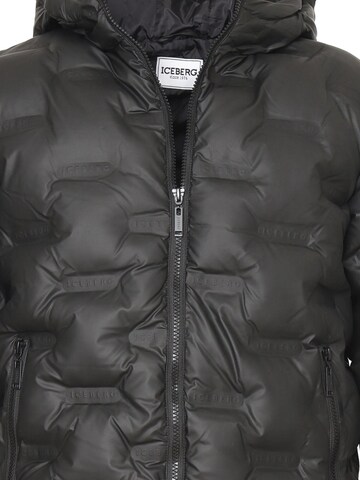 ICEBERGS Winterjacke 'FACT CHECK' in Schwarz