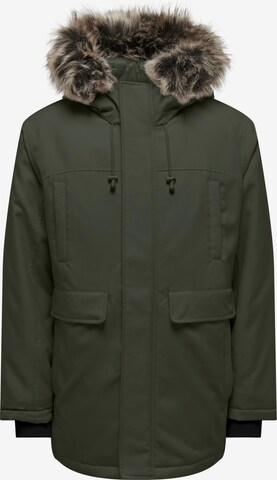 Parka mi-saison 'FUTURE' Only & Sons en vert : devant