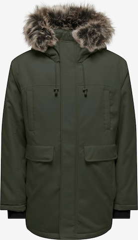 Only & Sons Between-seasons parka 'FUTURE' in Green: front
