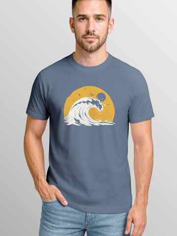 Neverless Shirt 'Wave Sun' in Blue