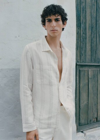 MANGO MAN Regular fit Button Up Shirt 'Ibiza' in Beige