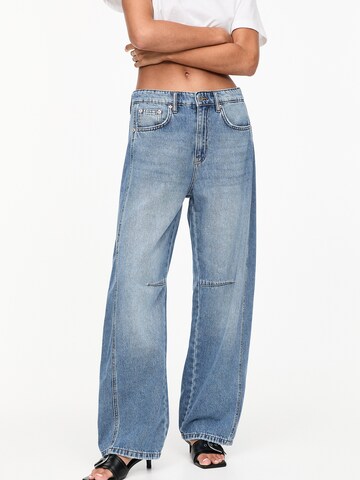 Wide Leg Jean Pull&Bear en bleu : devant