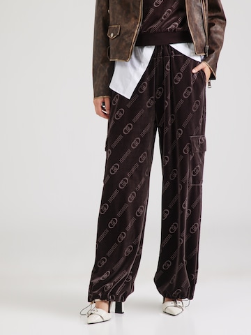 Loosefit Pantalon cargo Liu Jo en marron : devant