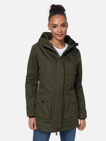 NAVAHOO Between-seasons parka 'Brinjaa' in Green: front