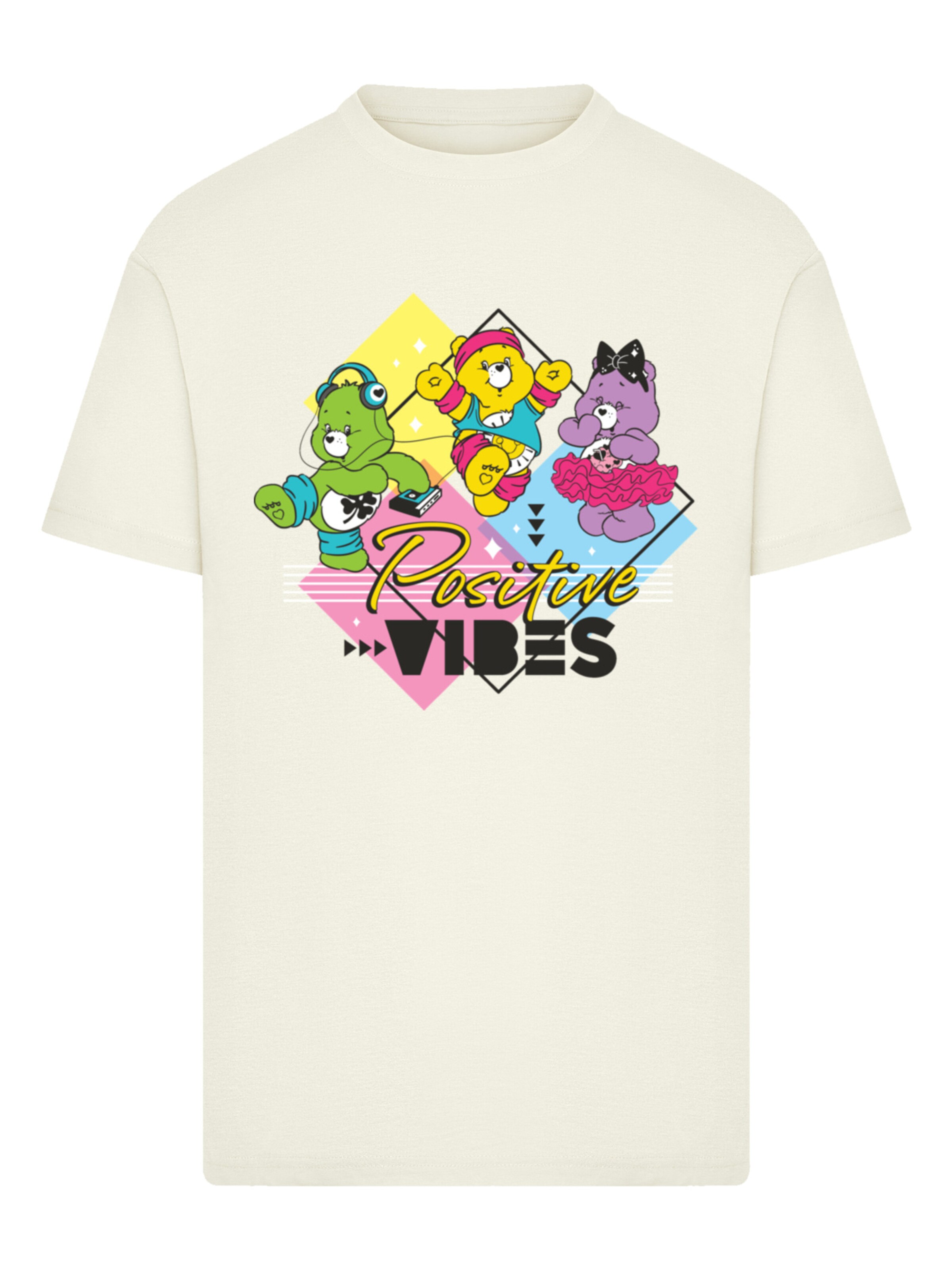 F4NT4STIC Shirt 'Care Bears Good Luck Bear Positive Vibes' in Beige: front