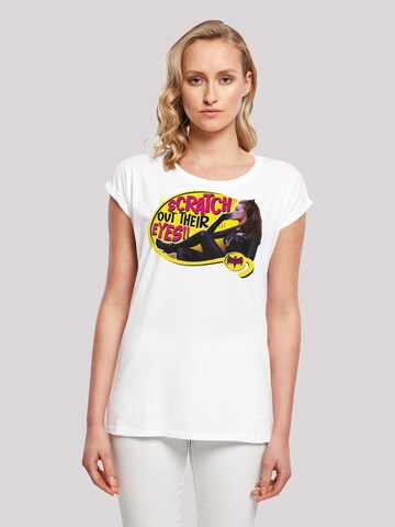 F4NT4STIC Shirt 'Batman TV Series Catwoman Scratch' in Wit: voorkant