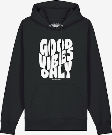 Sweat-shirt ' Good vibes only ' Watapparel en noir : devant