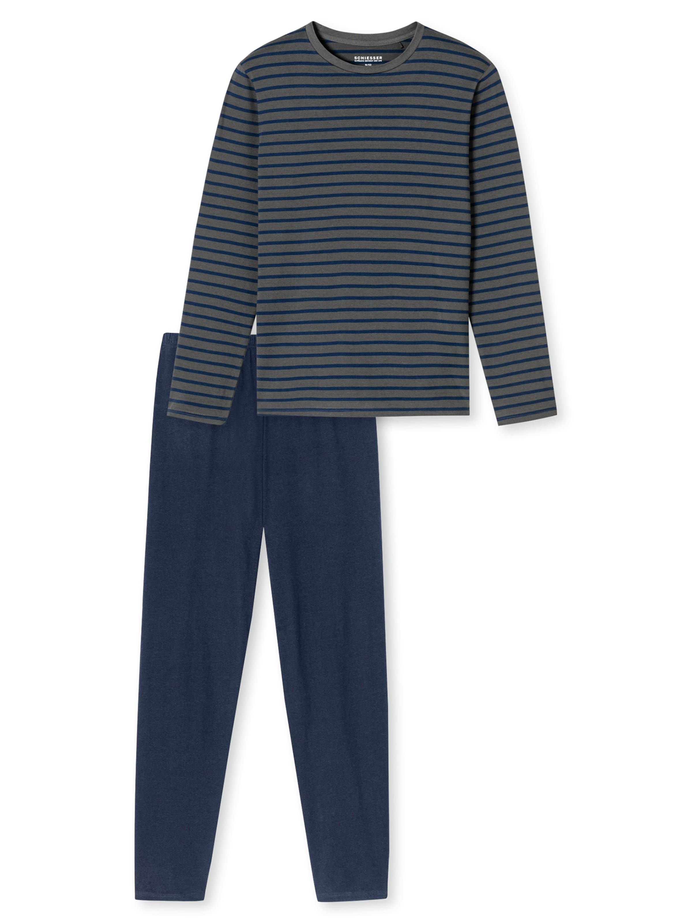 Pyjama long ' Casual Essentials ' SCHIESSER en bleu : devant