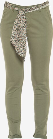 Le Temps Des Cerises Skinny Pants 'DYLI' in Green: front