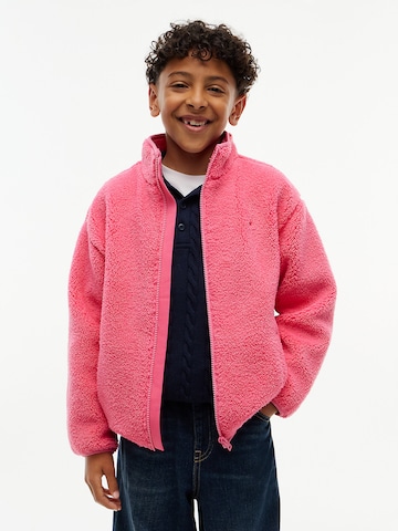 TOMMY HILFIGER Fleece jas in Roze