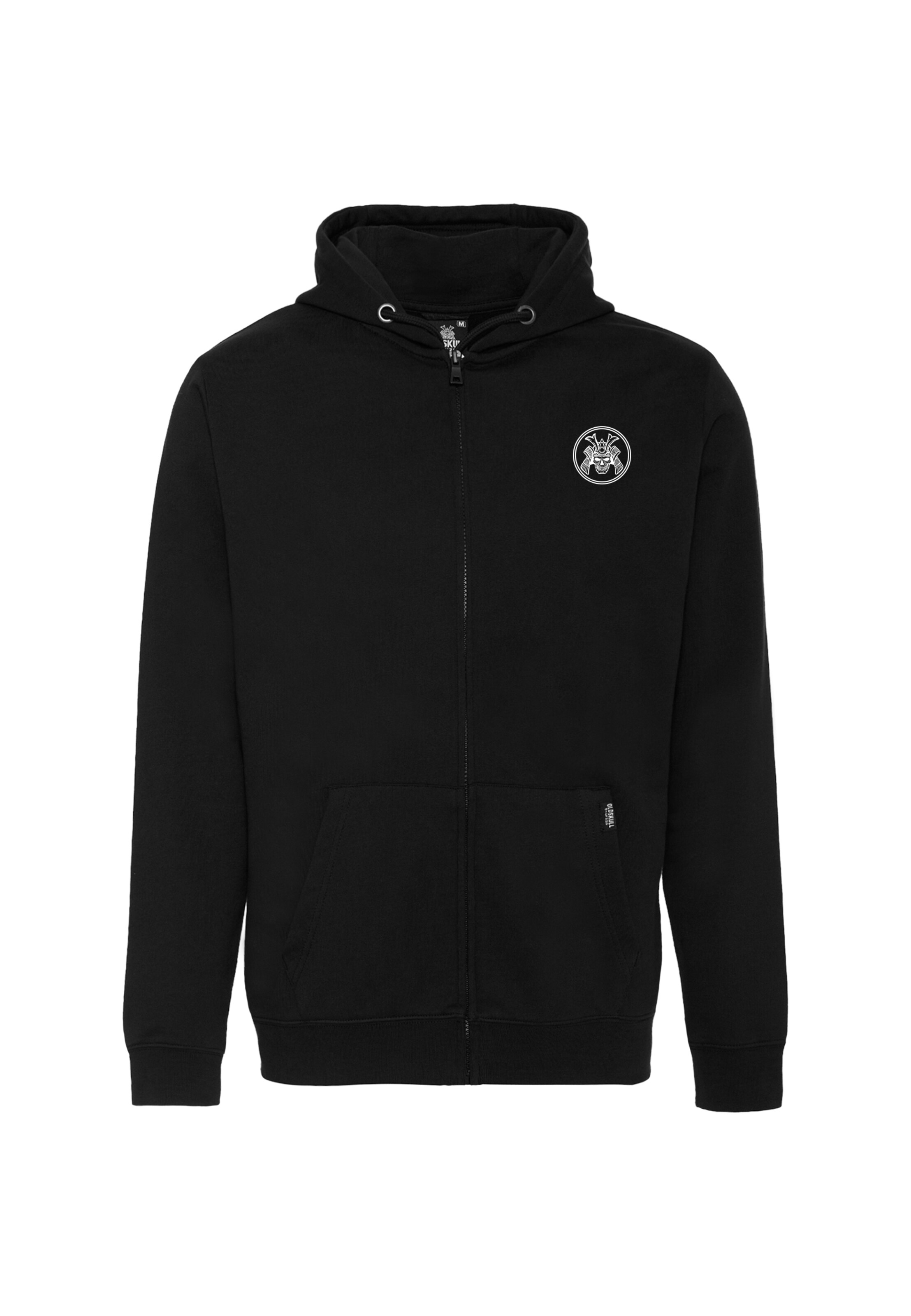 Oldskull Sweatjacke in Schwarz: Vorderseite