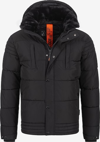 INDICODE JEANS Winter jacket 'Blaise' in Black: front