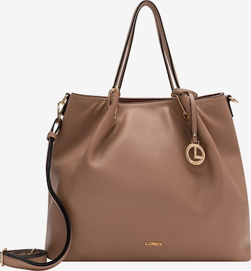 L.CREDI Shoulder Bag in Brown: front