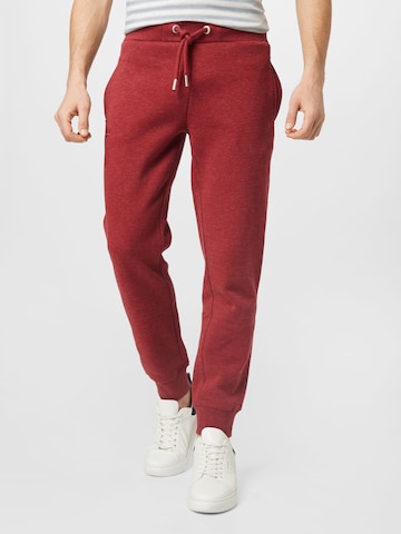 Superdry Tapered Pants in Red: front