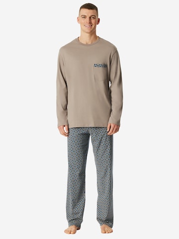 Pyjama long 'Comfort Nightwear' SCHIESSER en marron : devant