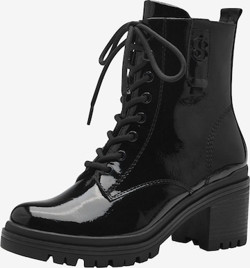 Stivaletto stringato di s.Oliver in nero: frontale