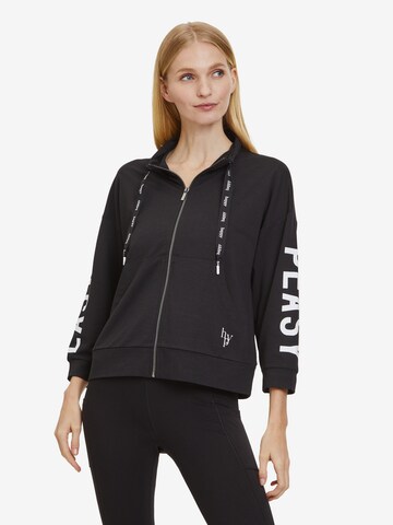 Betty Barclay Zip-Up Hoodie in Black: front