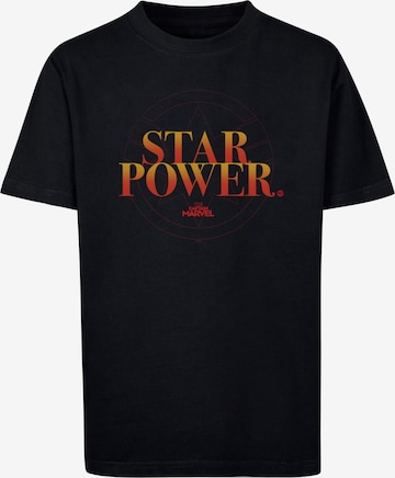 ABSOLUTE CULT Shirt 'Captain Marvel - Star Power' in Black: front