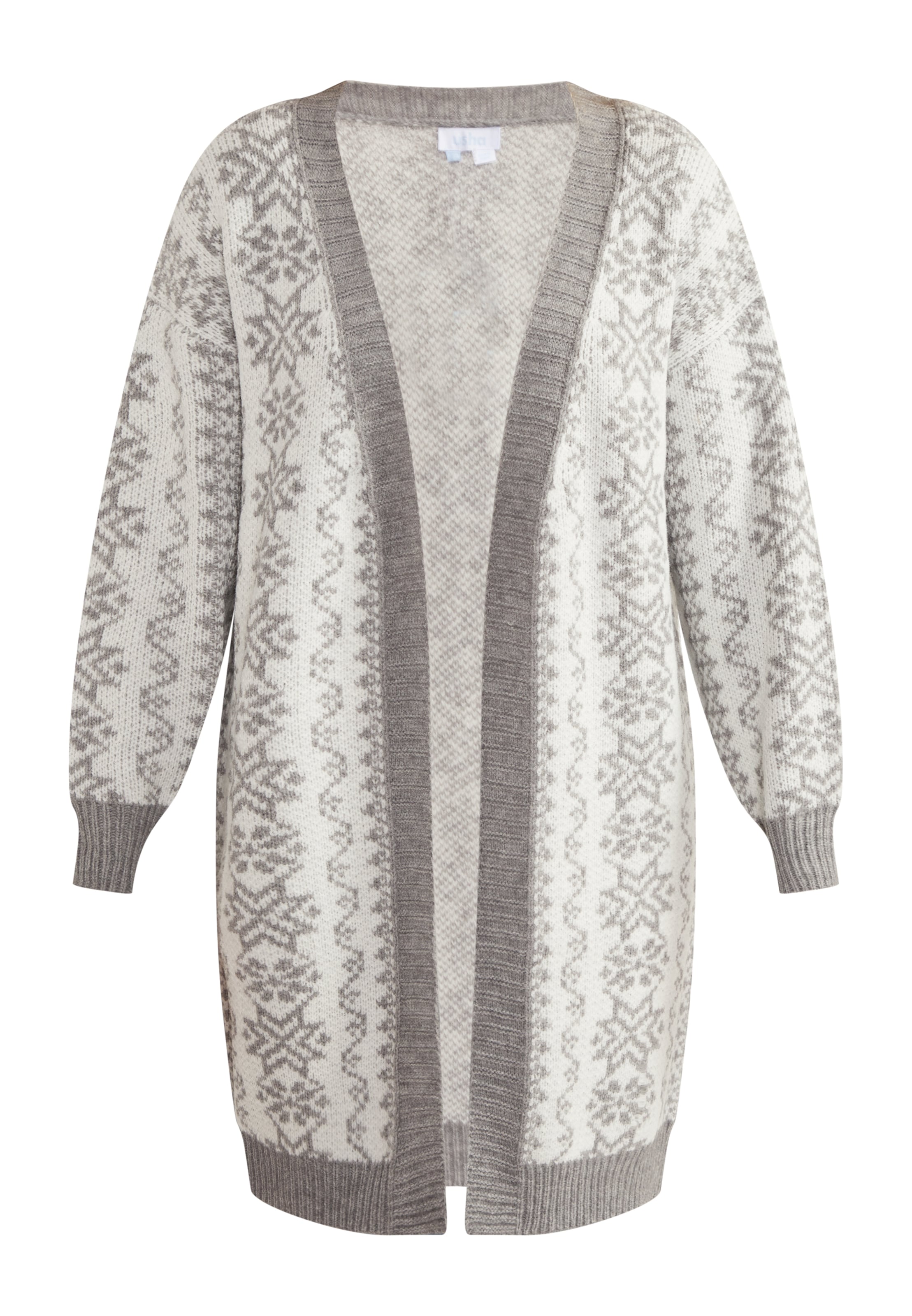 usha BLUE LABEL Knit cardigan &#x27;Lynnea&#x27; in Grey: front