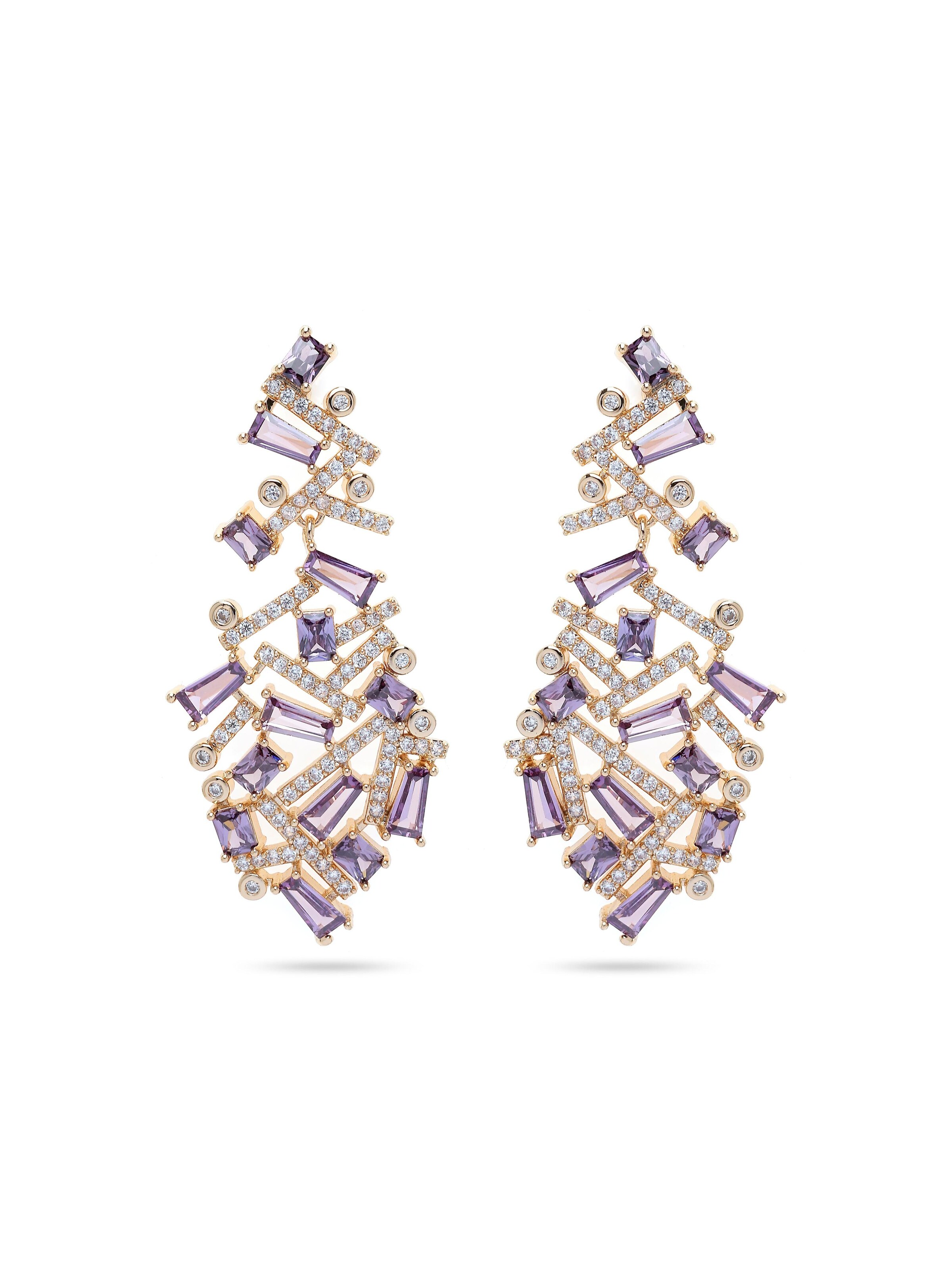 AVANT-GARDE PARIS Earrings 'Irinaia' in Purple: front