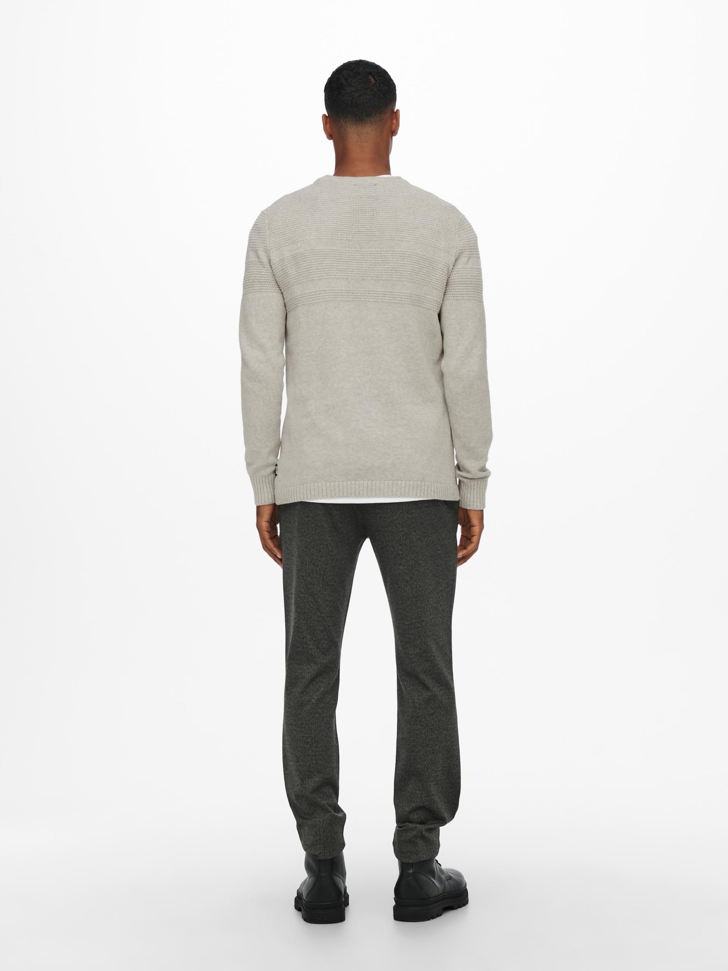 Männer Pullover & Strick Only & Sons Pullover 'Bace' in Stone - TG84411