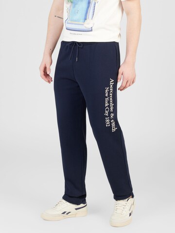 Regular Pantaloni de la Abercrombie & Fitch pe albastru: față