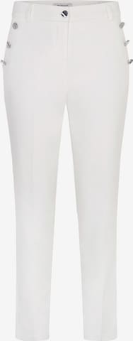 Morgan Regular Trousers with creases in White: front