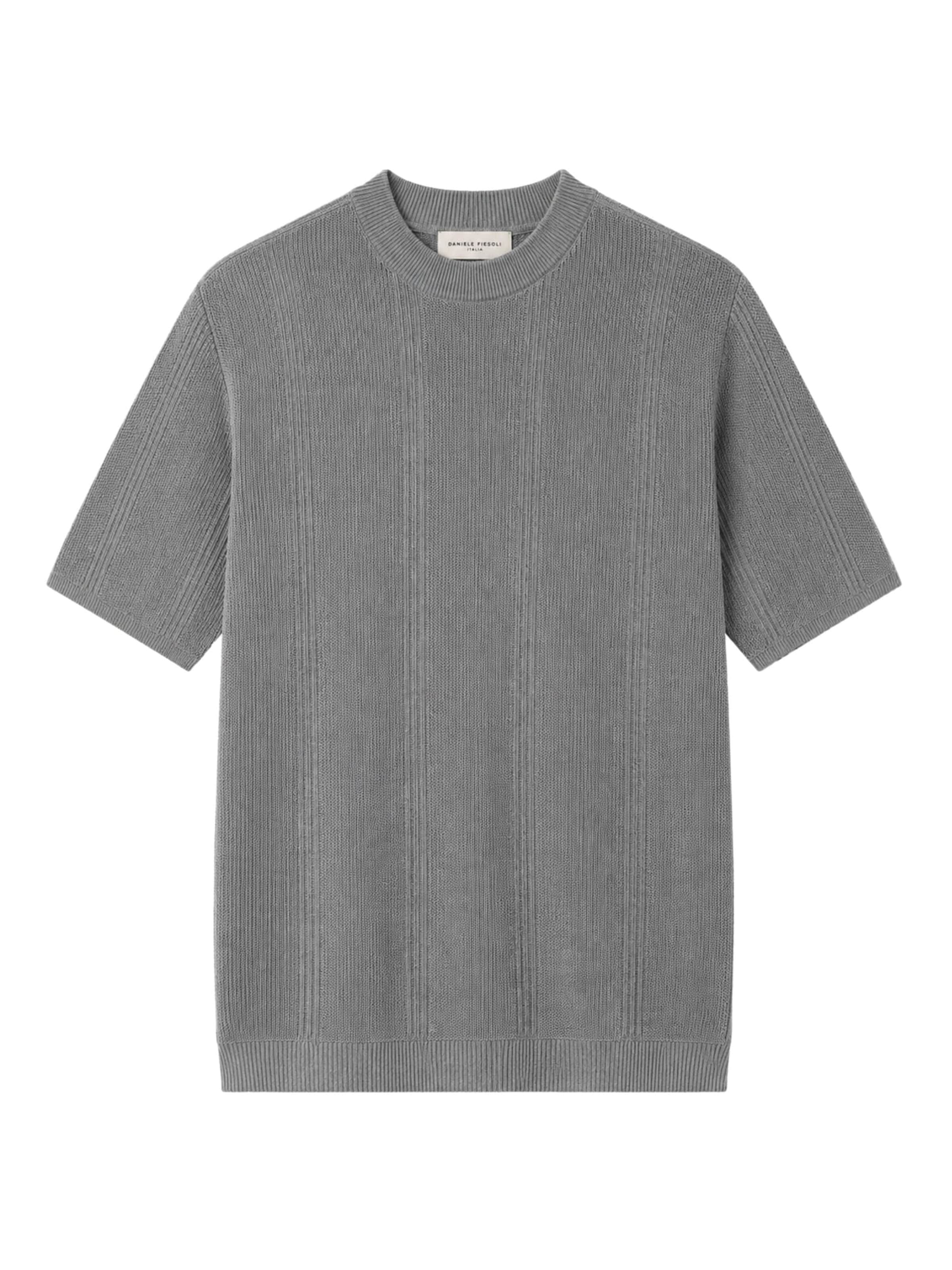 Daniele Fiesoli Shirt 'Men's Crepe Cotton T-shirt' in Grijs: voorkant