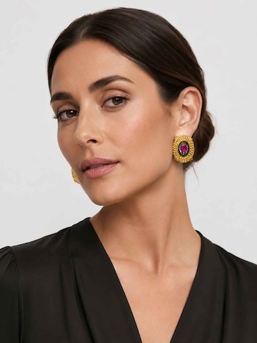 RteRme - Pendientes 'Radiant Vintage Crystal Glass Earrings' en oro: frente