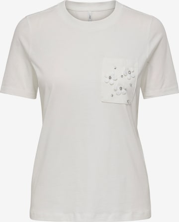 balta ONLY Marškinėliai 'ONLZENIA': priekis