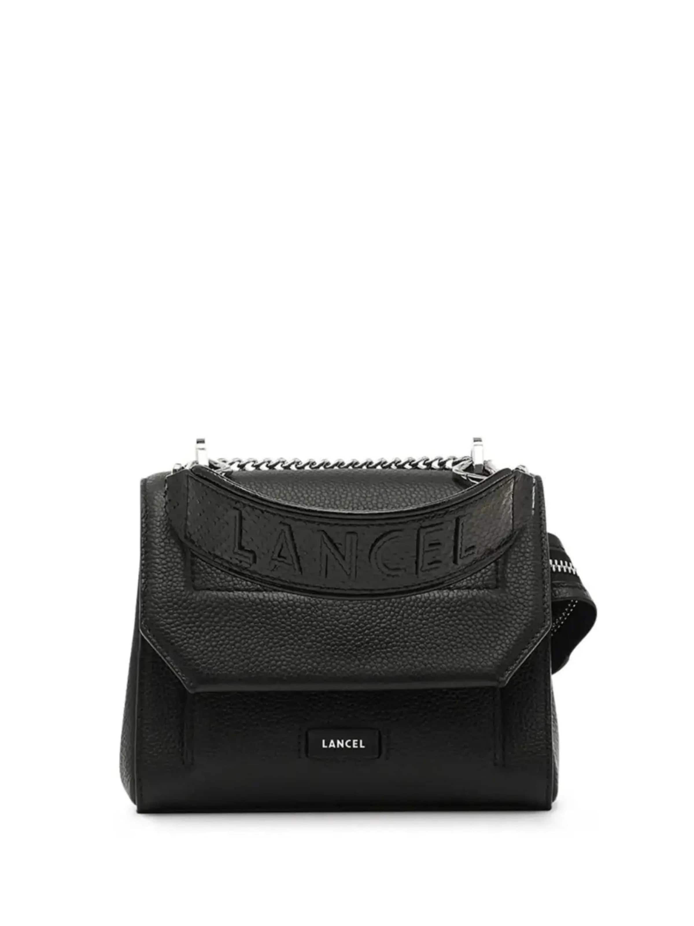 Borsa a spalla 'Sac Rabat S Lancel Ninon Noir/Argenté' di Lancel in nero: frontale