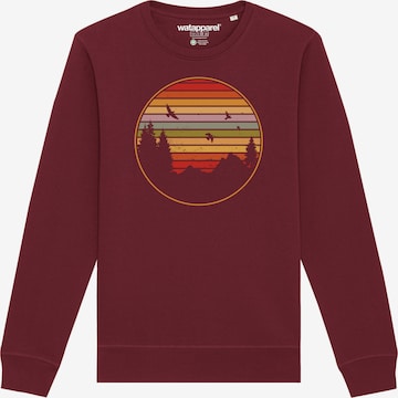 Watapparel Sweatshirt ' Sunset Berge & Tannen ' in Red: front