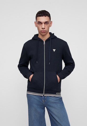 GUESS Sweatjacke in Blau