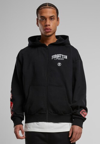Forgotten Faces Sweat jacket in Black: front