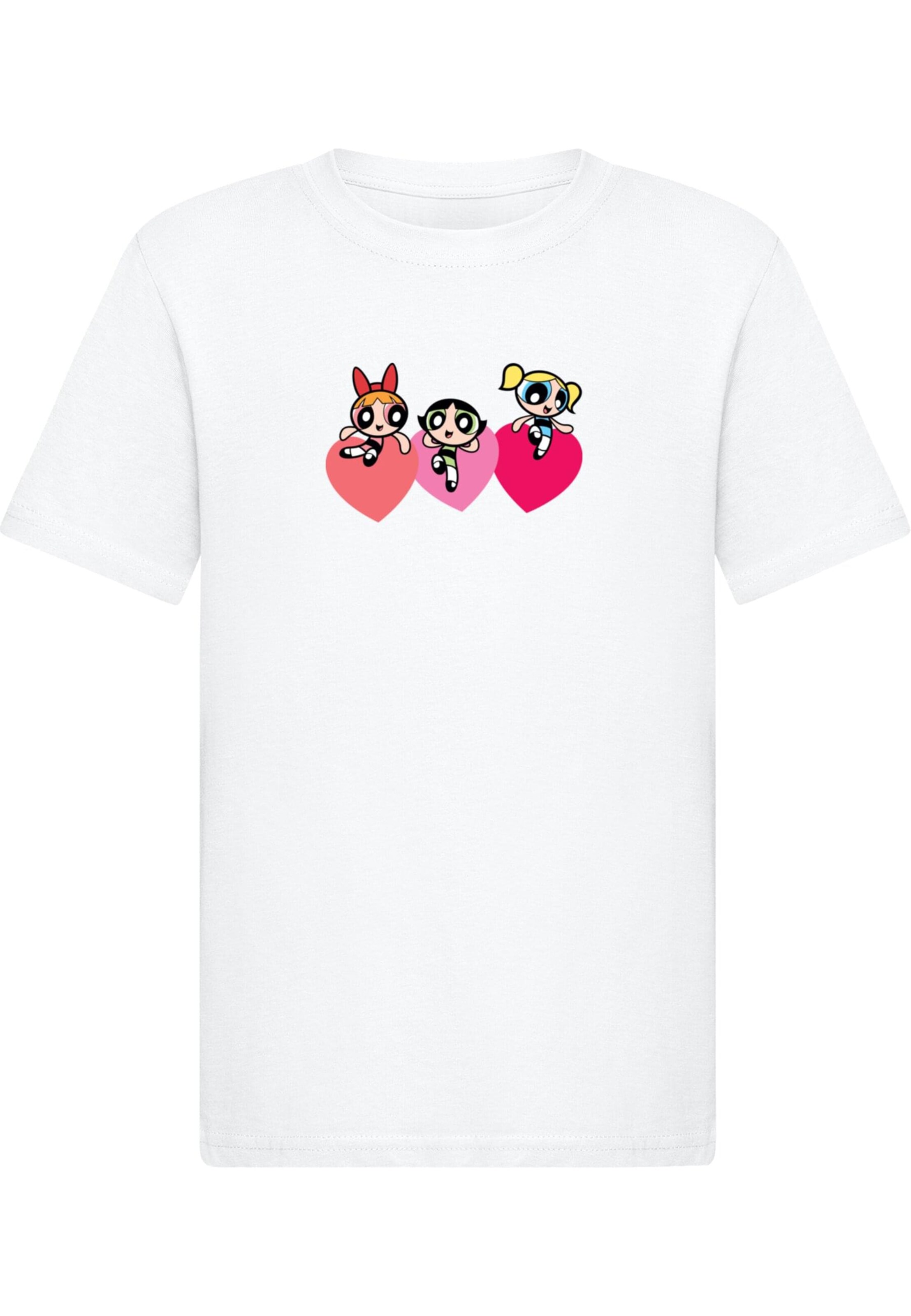Merchcode Shirt 'The Powerpuff Girls' in Weiß: Vorderseite