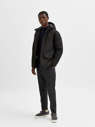 SELECTED HOMME Winter Jacket 'Piet' in Black