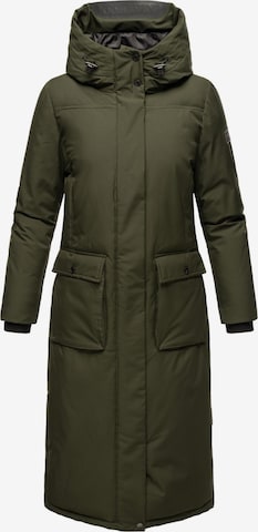 NAVAHOO Winter Coat 'Wolkenfrost XIV' in Green: front