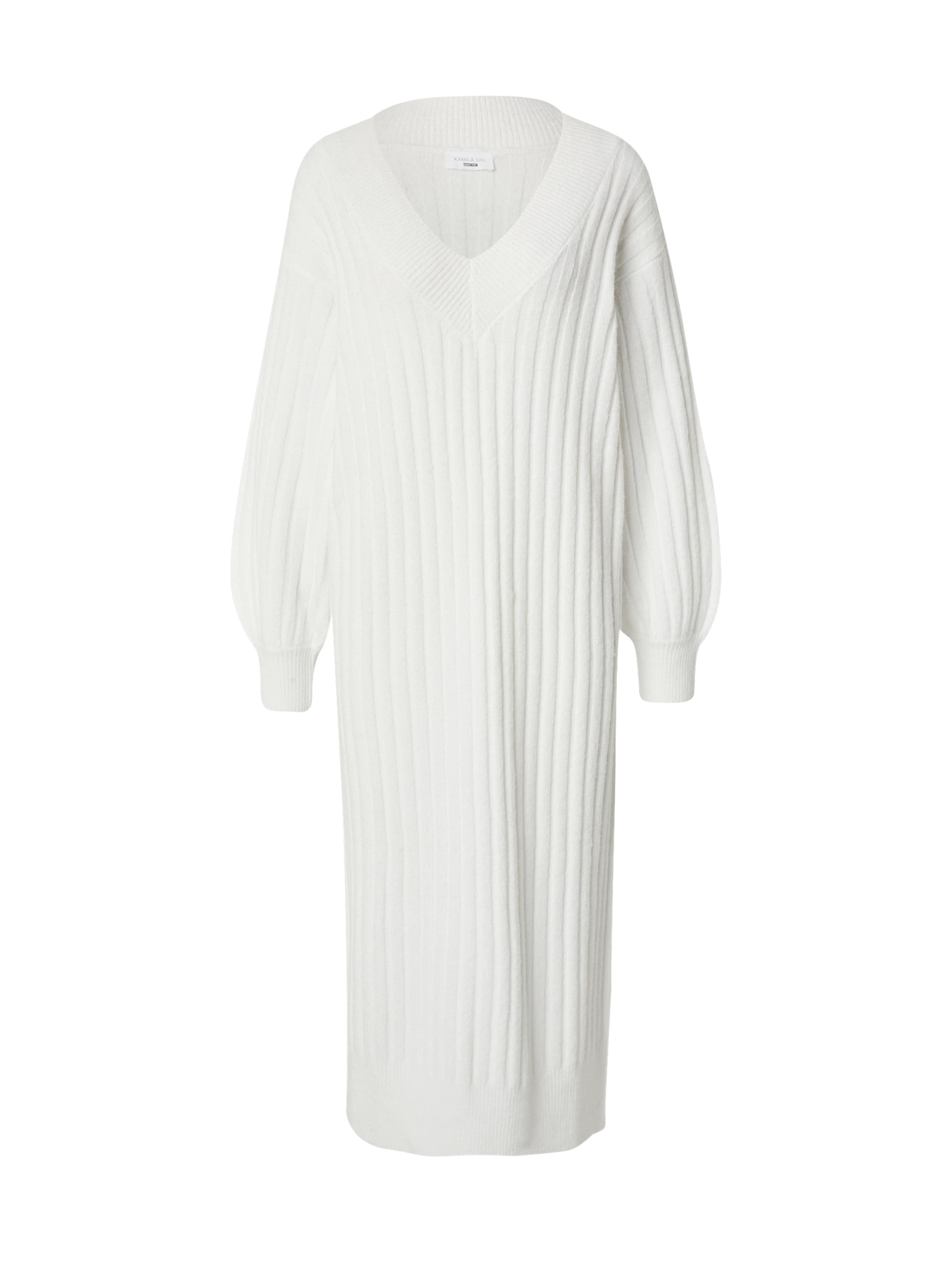 Kamila ŠiklPletena haljina - bijela boja: prednji dio
